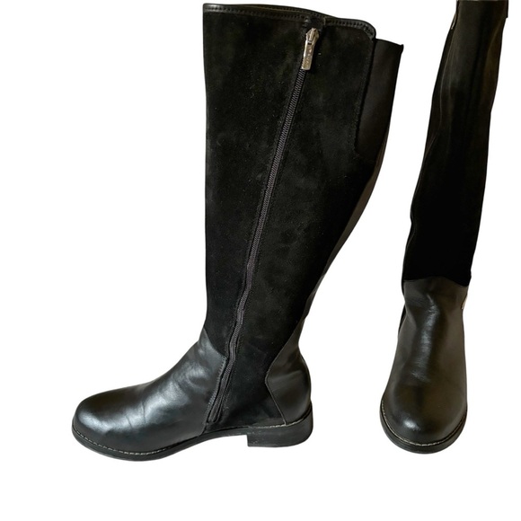 Pajar Carry Heritage Leather Suede Knee High Boots Black Horseback Riding Sz 9 - Picture 2 of 10
